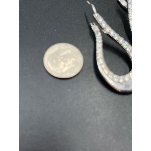 Vintage Designer CZ 925 Sterling Silver Twisted 3D Leverback Dangle  Earrings - Picture 2 of 13